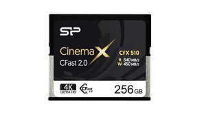 Memory Card, CFast, 256GB, 540MB/s, 450MB/s, Black